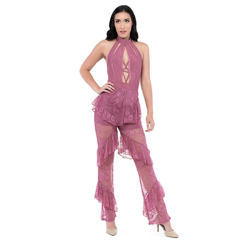 Ruffled Lace Jumpsuit